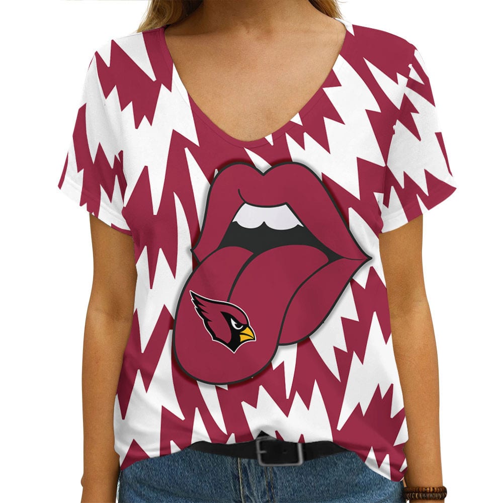 Arizona Cardinals Summer V-neck Women T-shirt