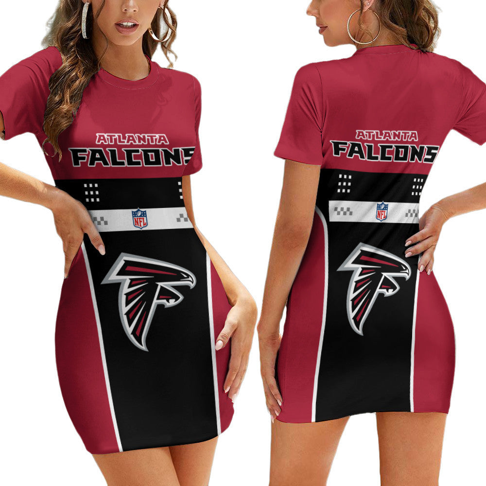 Atlanta Falcons Casual Short Sleeve Bodycon Mini Dress BG105