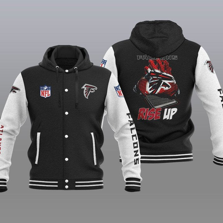 Atlanta Falcons Hooded Button Jacket with Hood 30