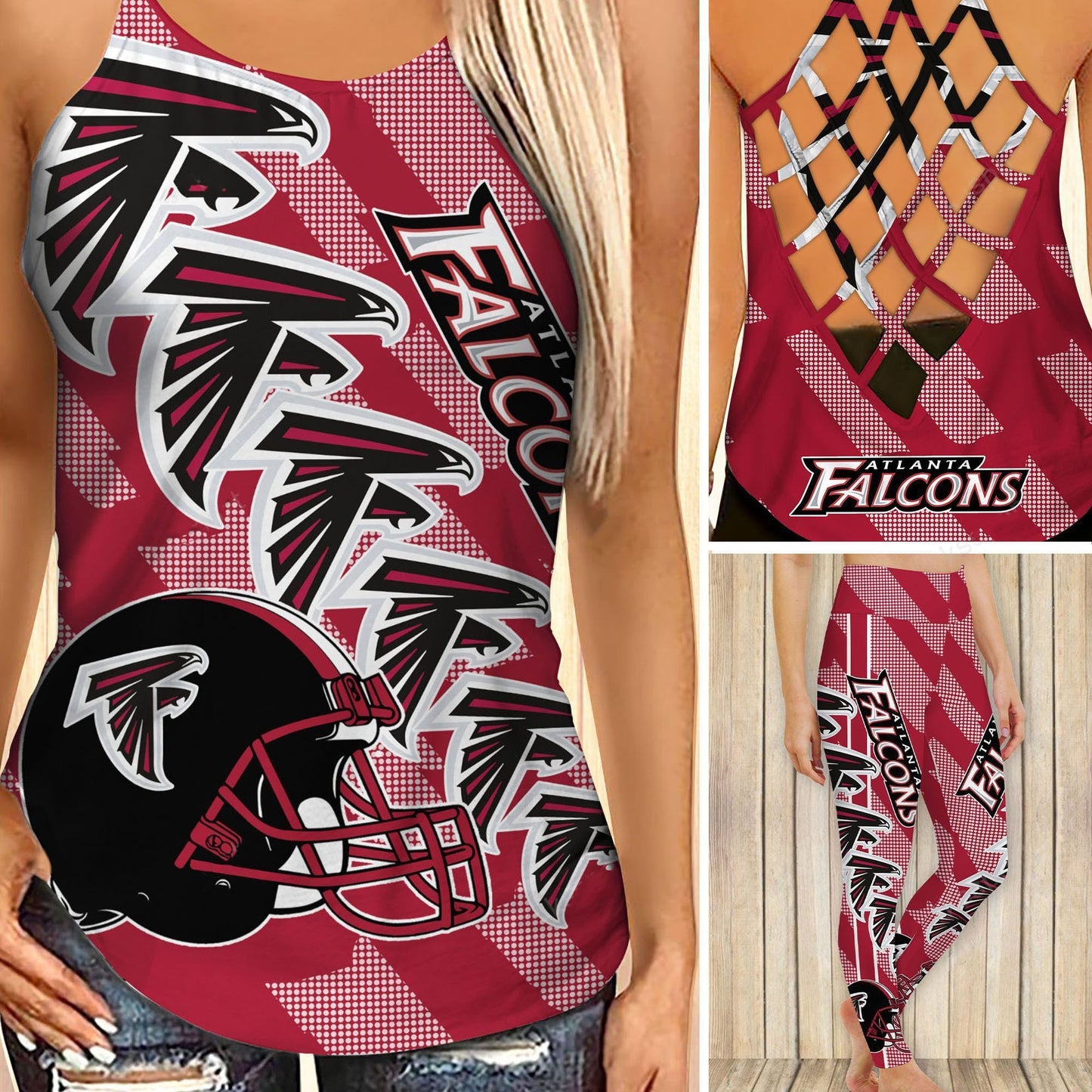 Atlanta Falcons Leggings And Cross Tank Top BG02