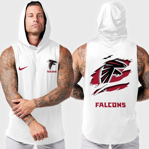 Atlanta Falcons Men Workout Hooded Tank Top AZMGSH002