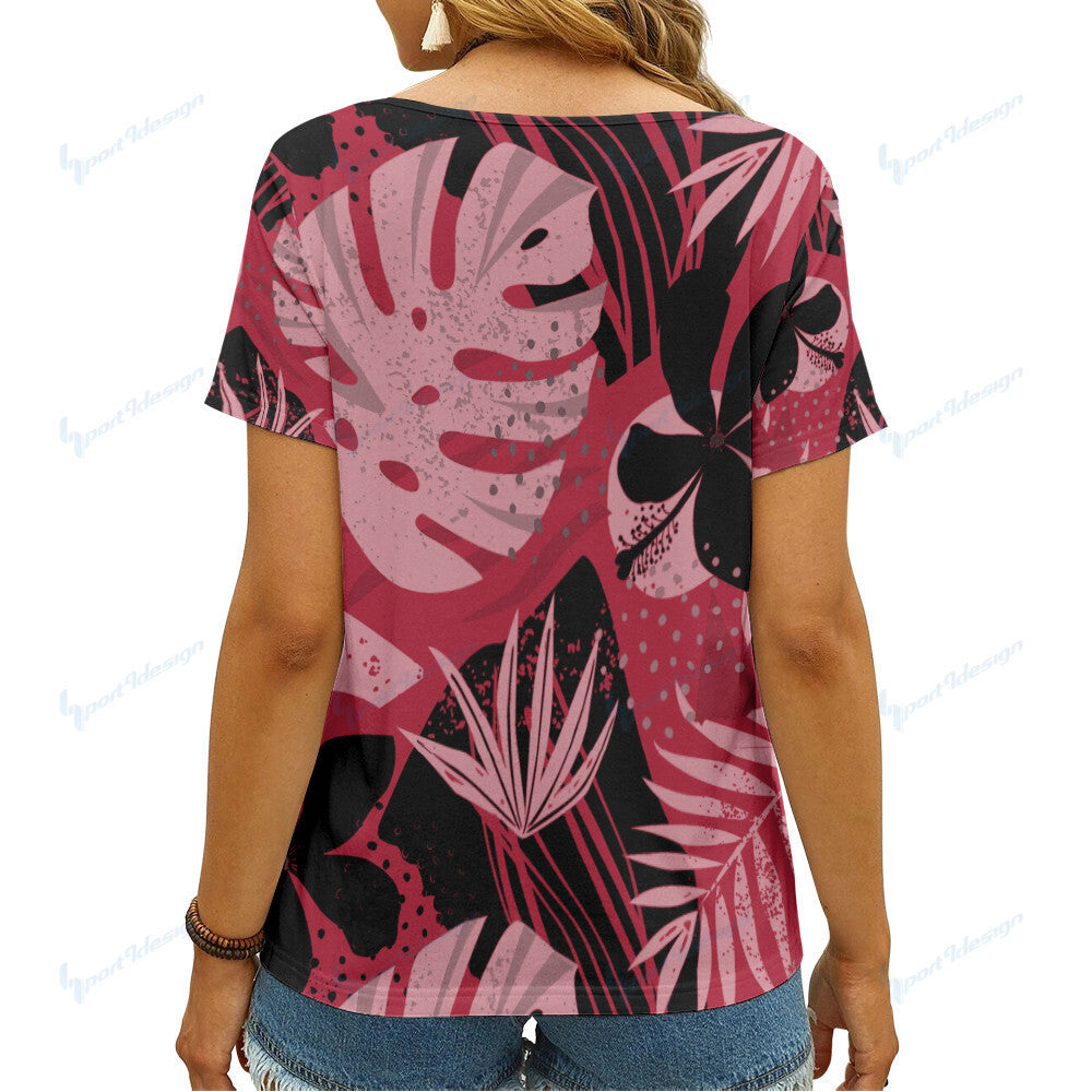 Atlanta Falcons Summer V-neck Women T-shirt 3
