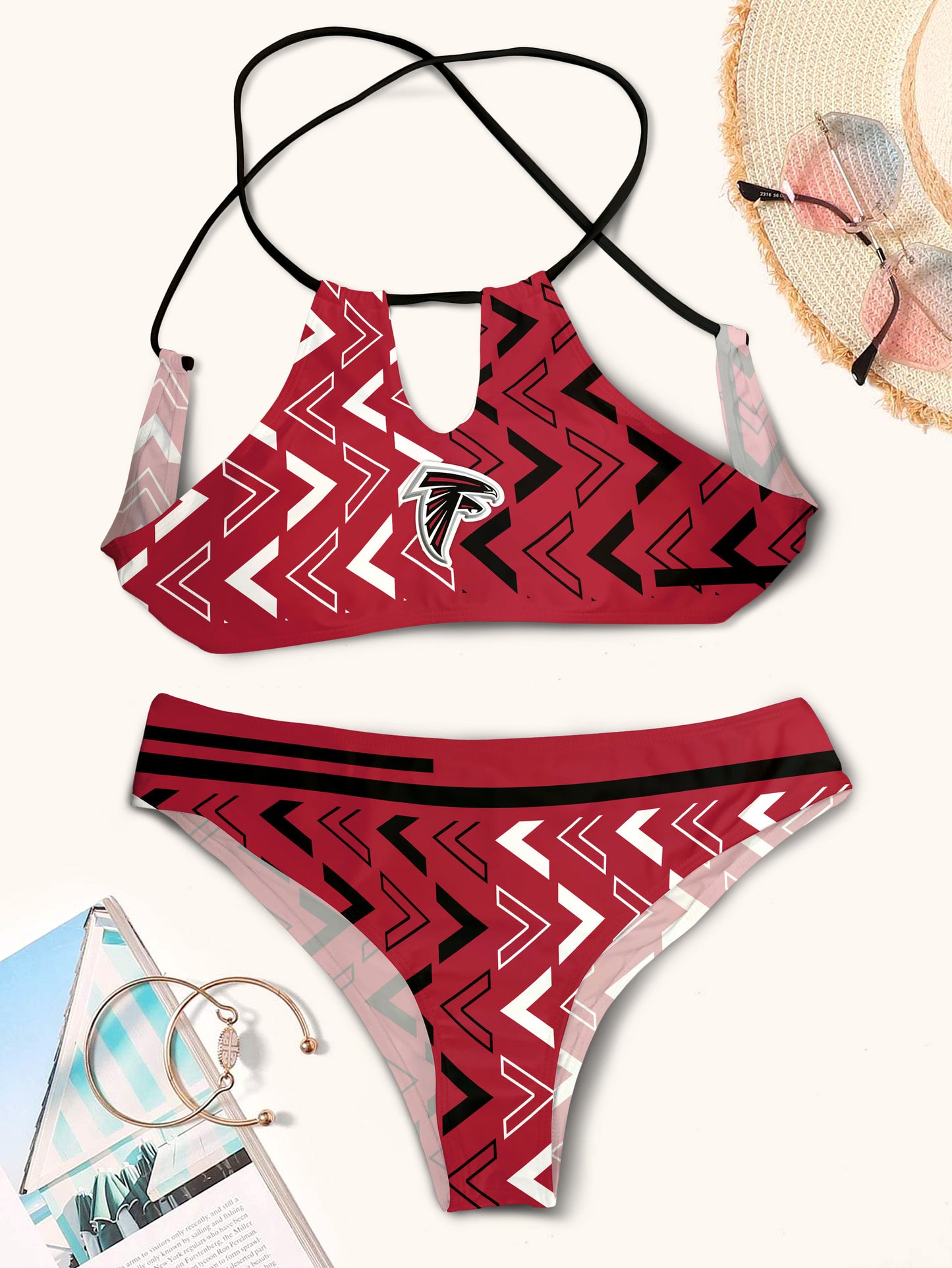 Atlanta Falcons Women’s Cami Keyhole One-piece Swimsuit BG27