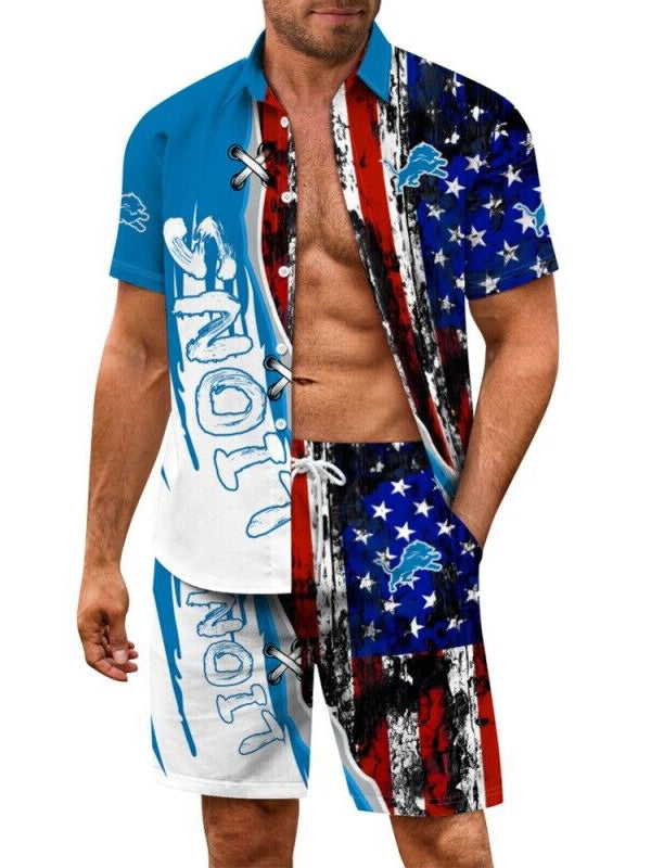 Detroit Lions Combo Hawaiian Shirt and Shorts AZBTHWSS000237