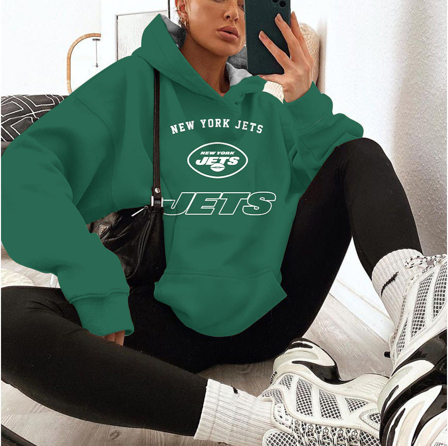 New York Jets Printed Hooded Pocket Pullover Hoodie AZBTPH000072