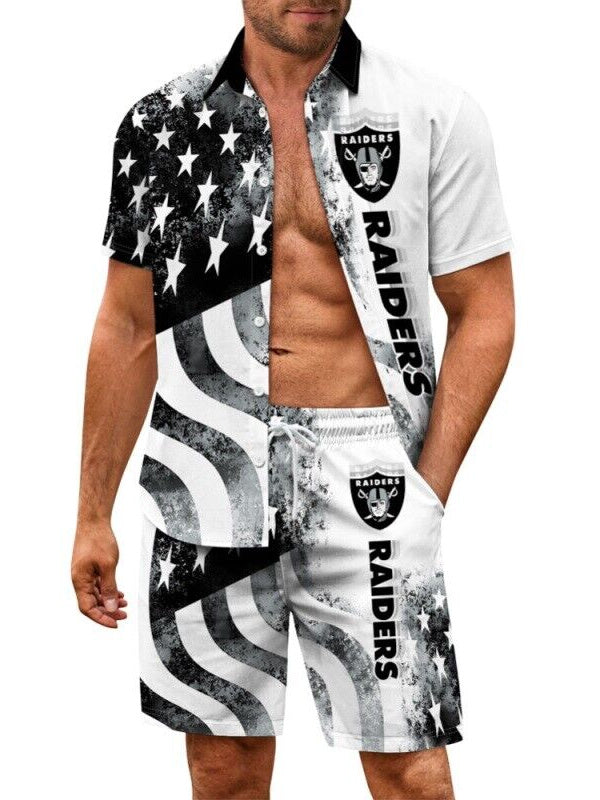 Las Vegas Raiders Combo Hawaiian Shirt and Shorts AZBTHWSS000070