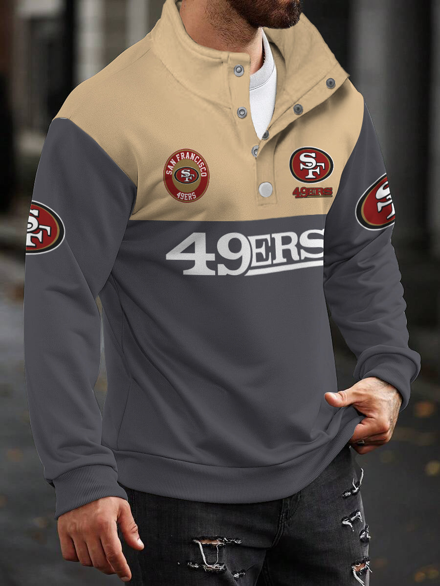 San Francisco 49ers Casual Colorful Stand Collar Sweatshirt AZBTSCSW000463