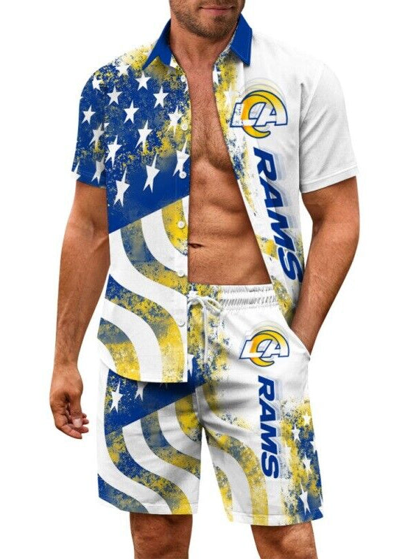 Los Angeles Rams Combo Hawaiian Shirt and Shorts AZBTHWSS000074