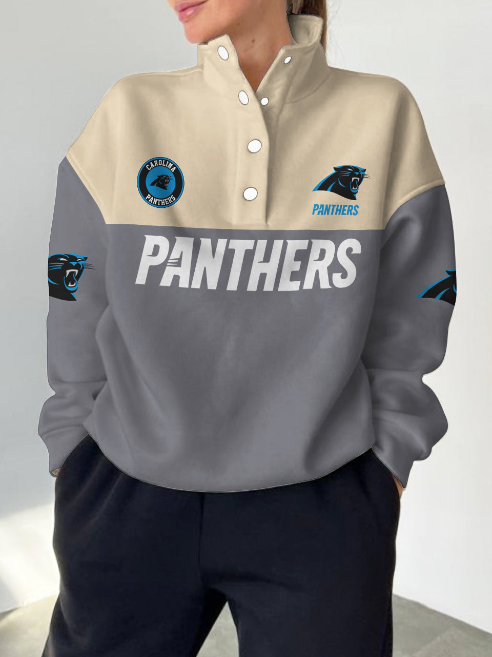 Carolina Panthers Casual Colorful Stand Collar Sweatshirt AZBTSCSW000350