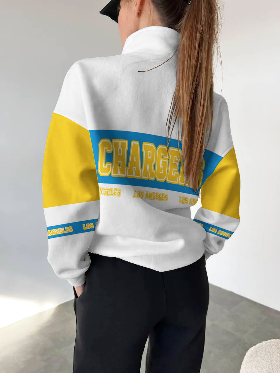 Los Angeles Chargers Casual Colorful Stand Collar Sweatshirt AZBTSCSW000491