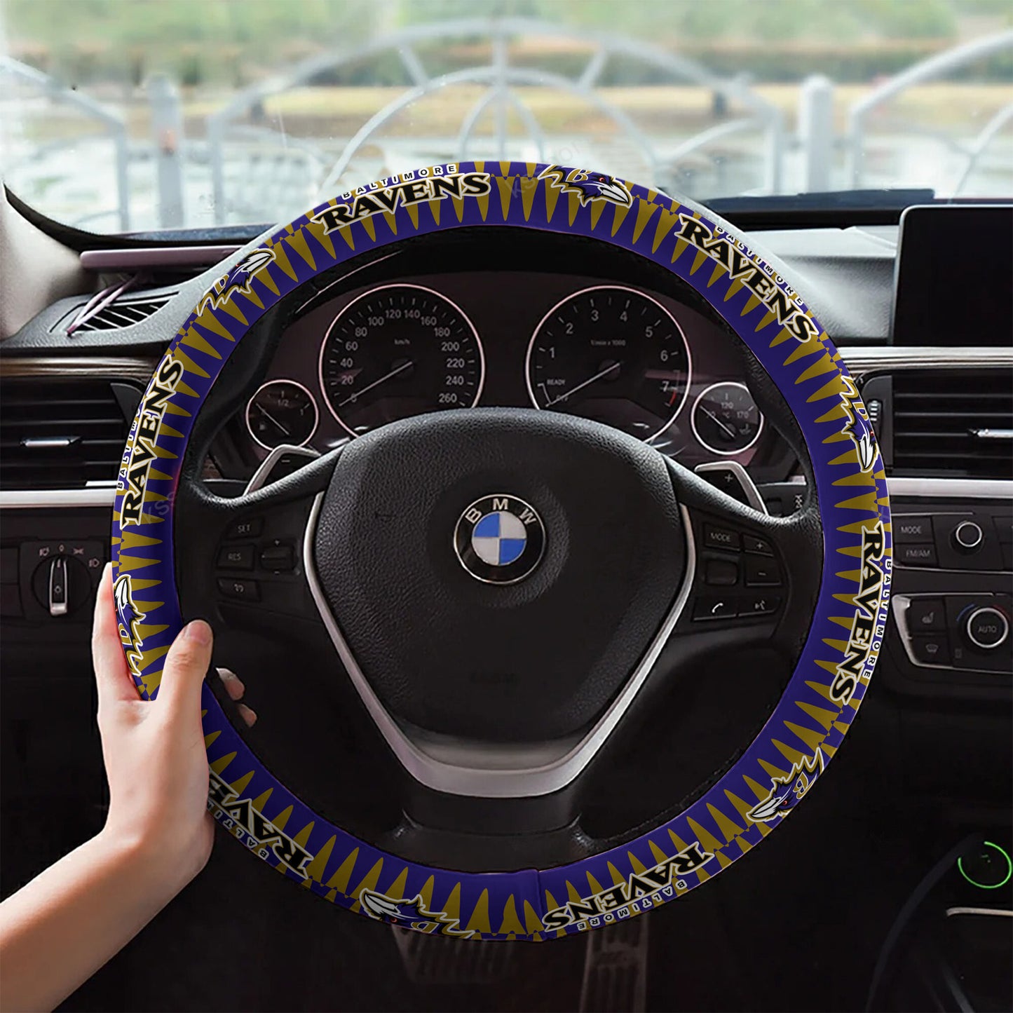 Baltimore Ravens Custom 3D Steering Wheel Cover 33