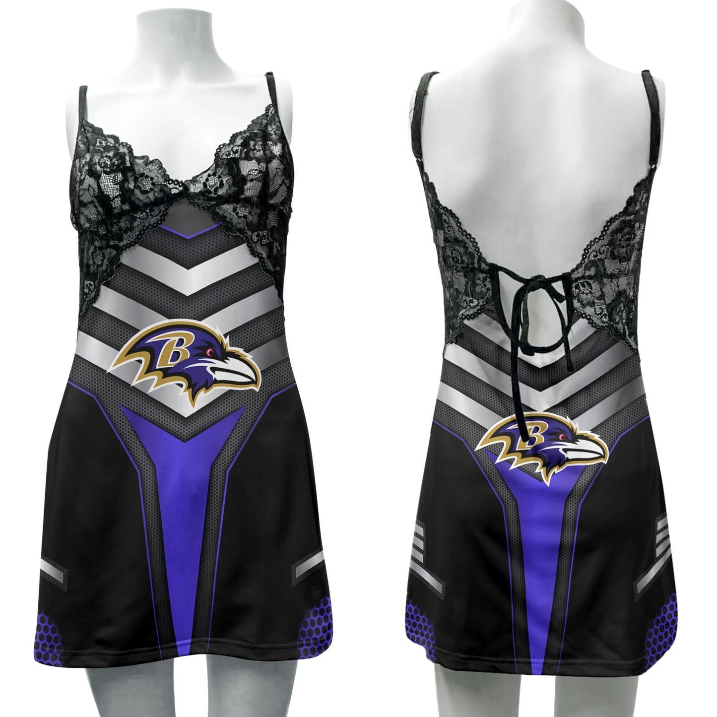 Baltimore Ravens Lace Back Strap Slip Dress 407