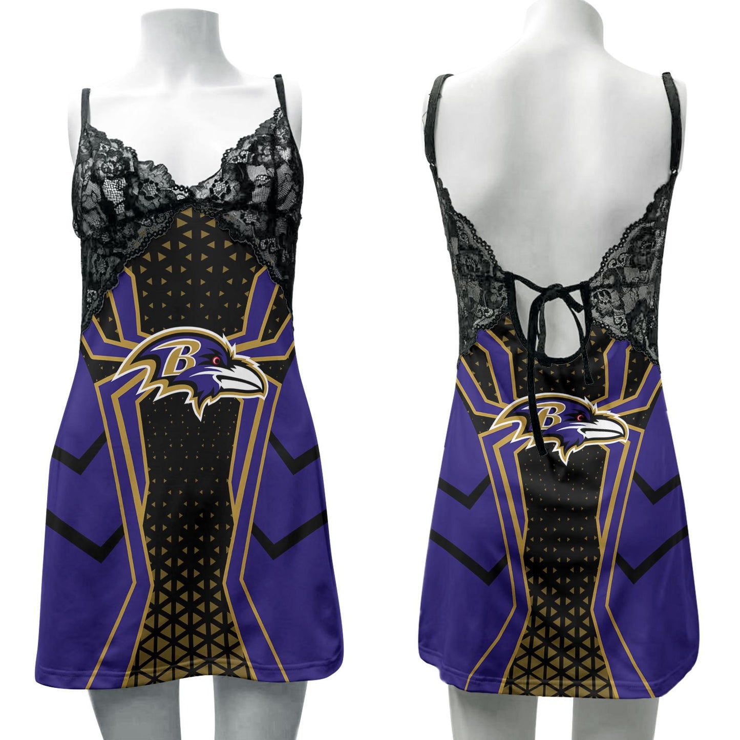 Baltimore Ravens Lace Back Strap Slip Dress 420