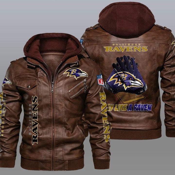 Baltimore Ravens Leather Jacket 03