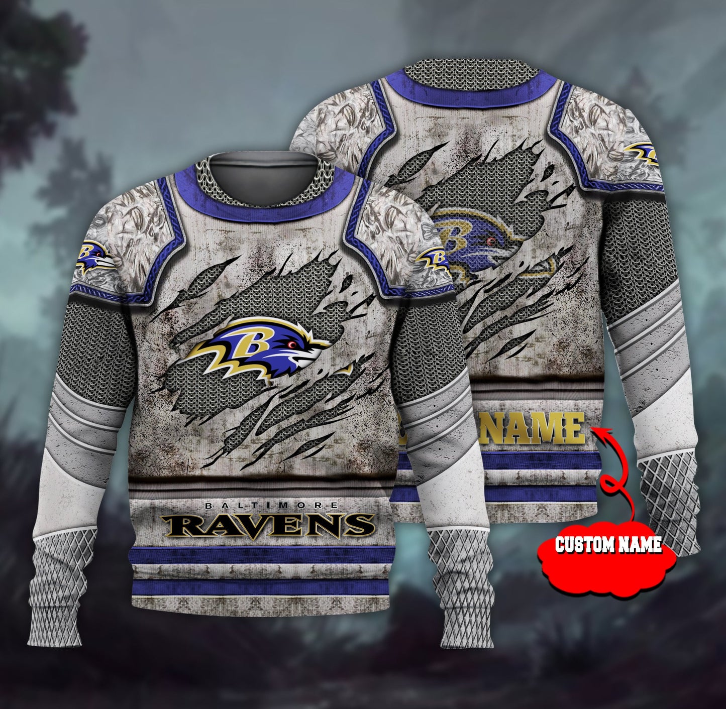 Baltimore Ravens Personalized All Over Printed 591