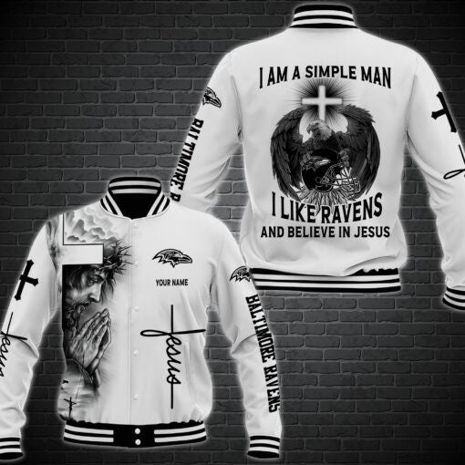 Baltimore Ravens Personalized Baseball Jacket 60