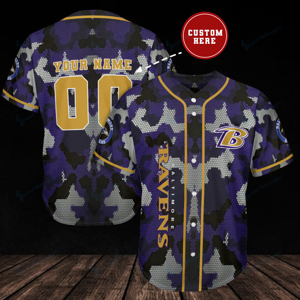 Baltimore Ravens Personalized Baseball Jersey BG262