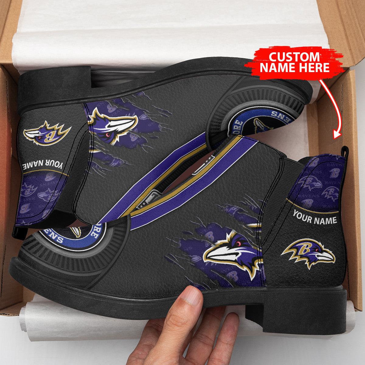 Baltimore Ravens Personalized Comfort & Fashion Short Boots BG80
