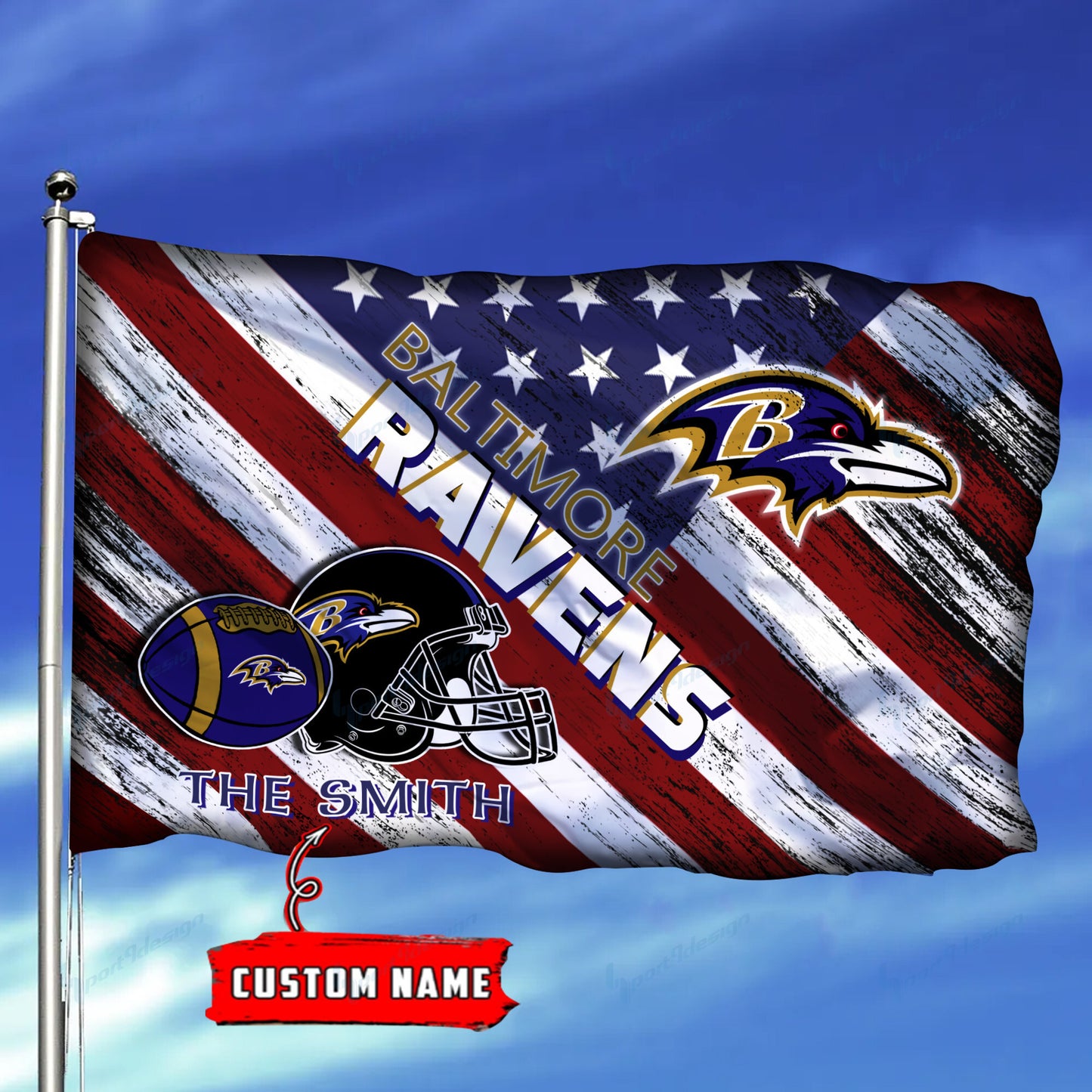 Baltimore Ravens Personalized Flag 137