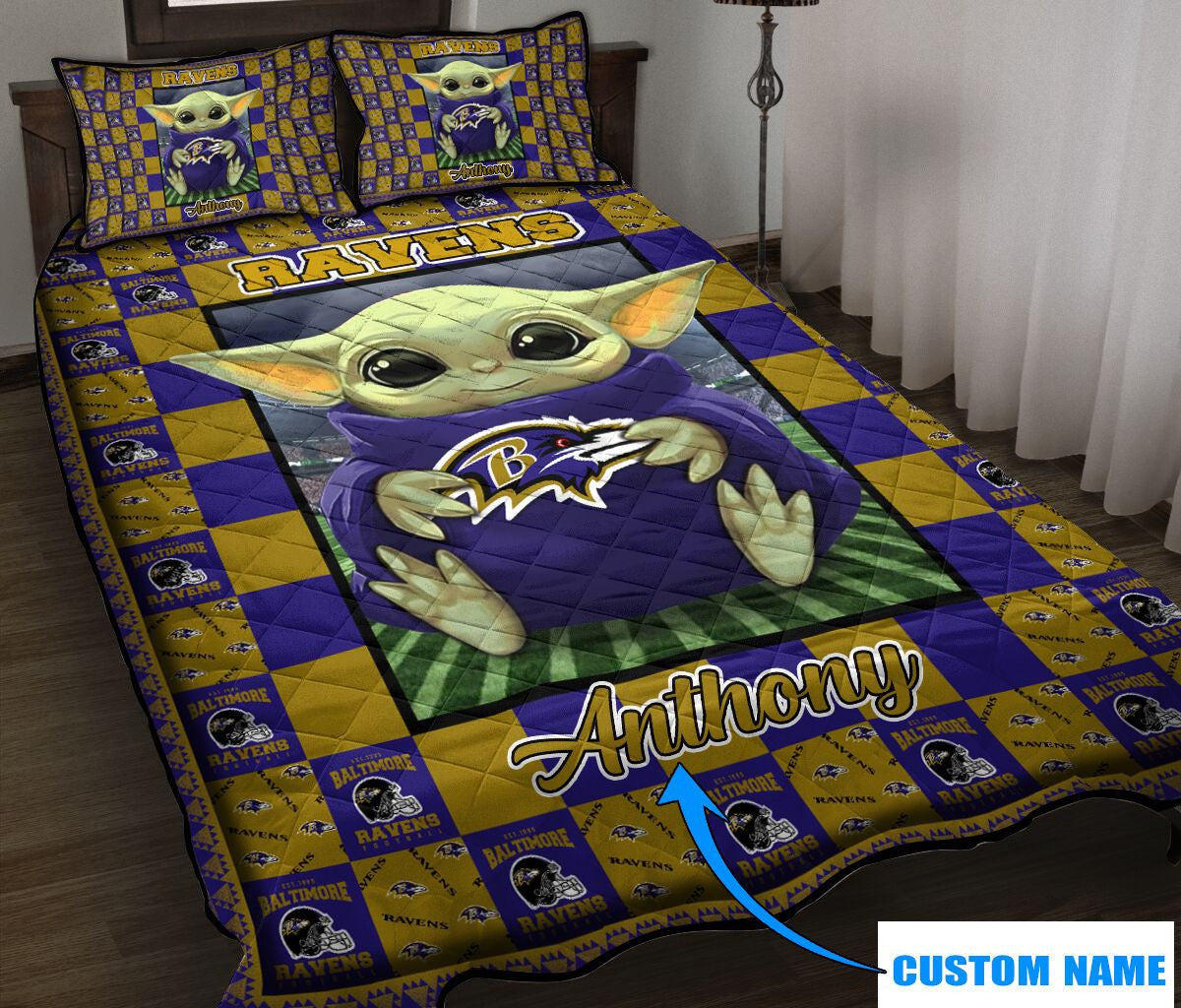 Baltimore Ravens Personalized Quilt Set BG35