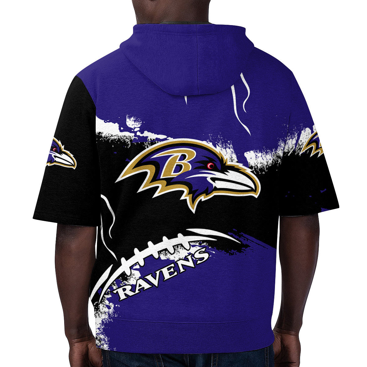 Baltimore Ravens Short Sleeve Hoodie BG42