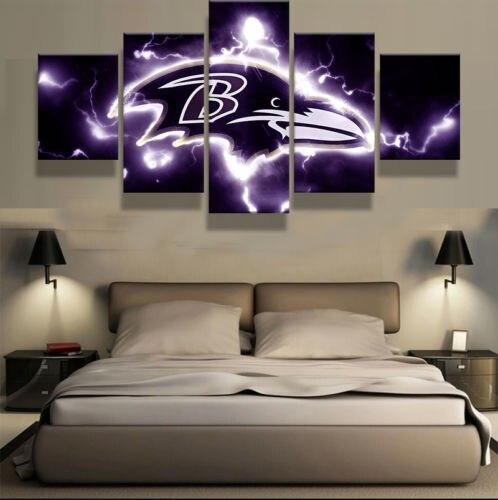 Baltimore Ravens 5 Piece Canvas Wall Art With Frame HA03