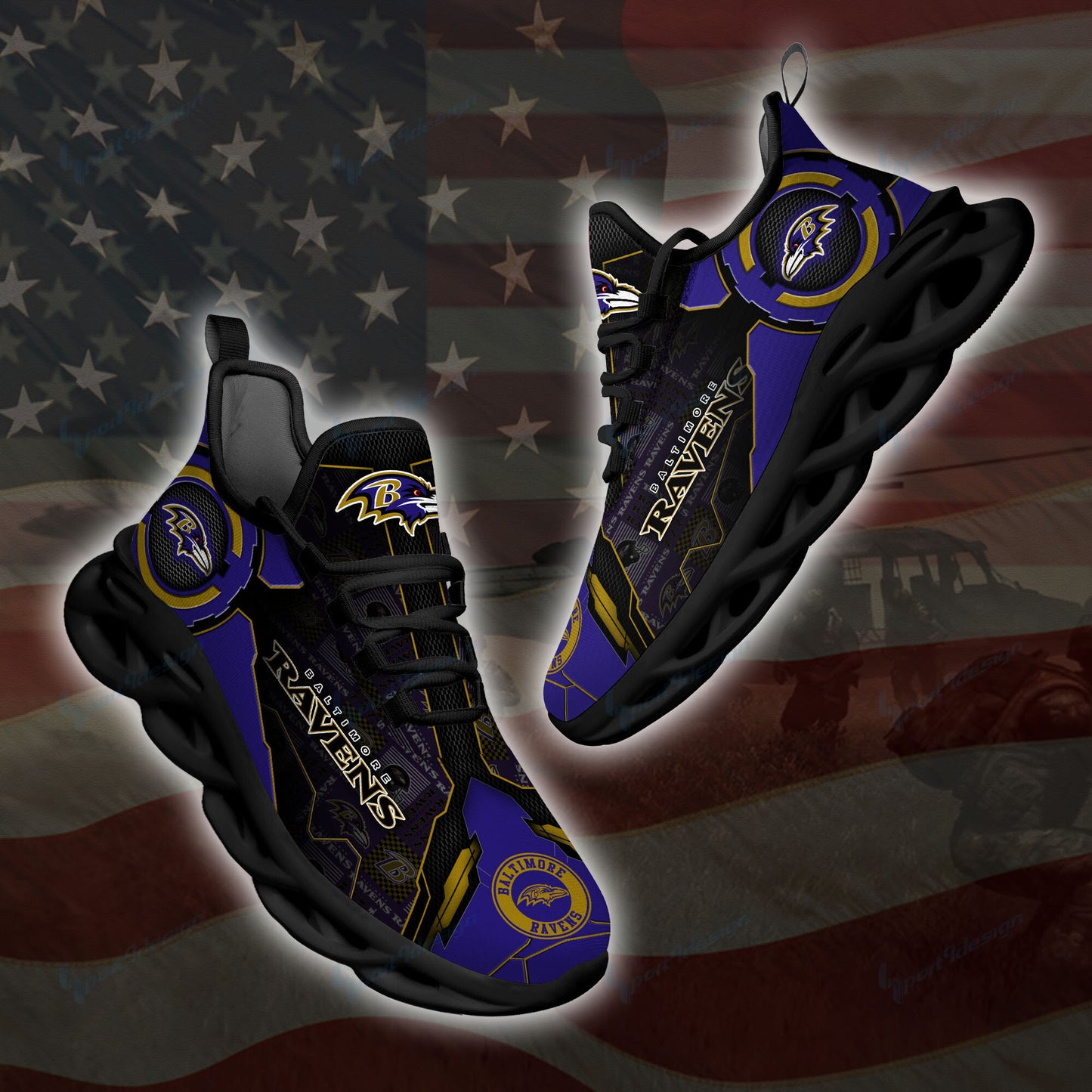 Baltimore Ravens Yezy Running Sneakers SPD07