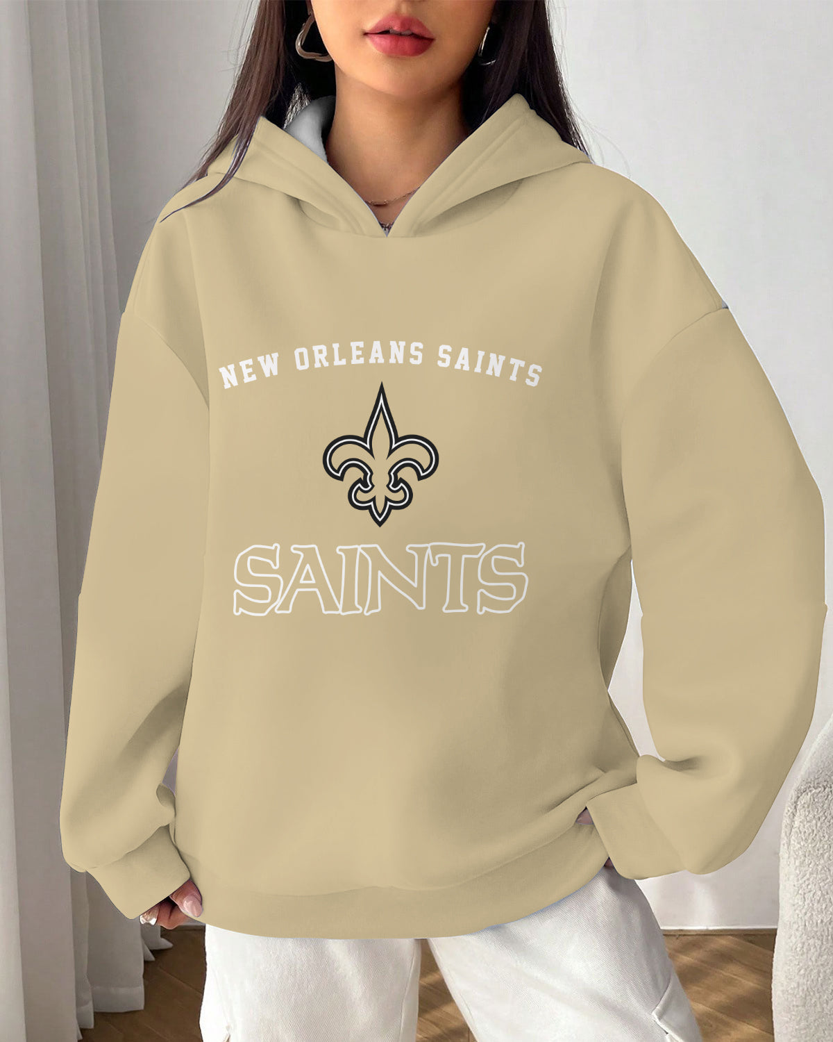 New Orleans Saints Printed Hooded Pocket Pullover Hoodie AZBTPH000075