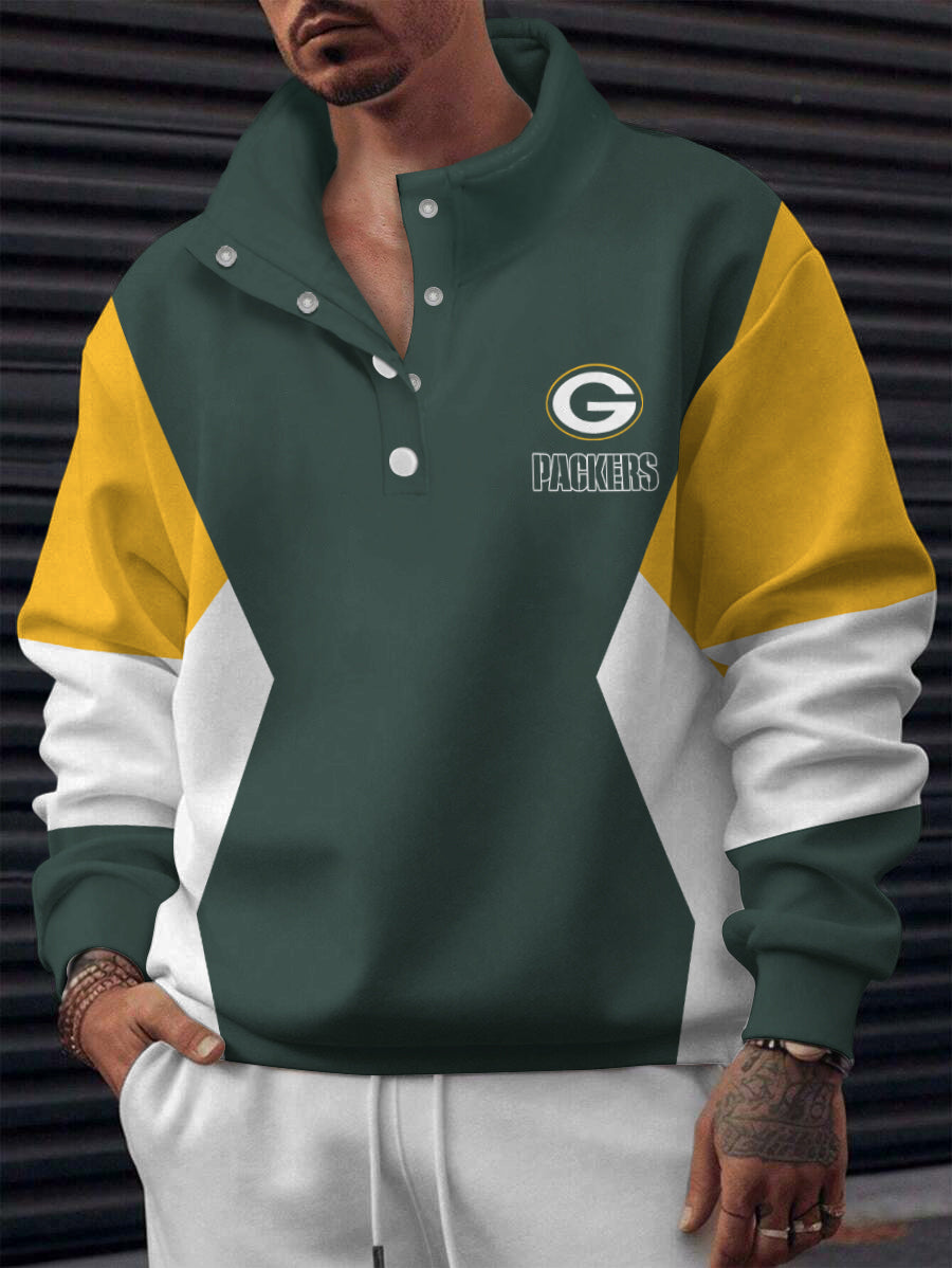 Green Bay Packers Casual Colorful Stand Collar Sweatshirt AZBTSCSW000619
