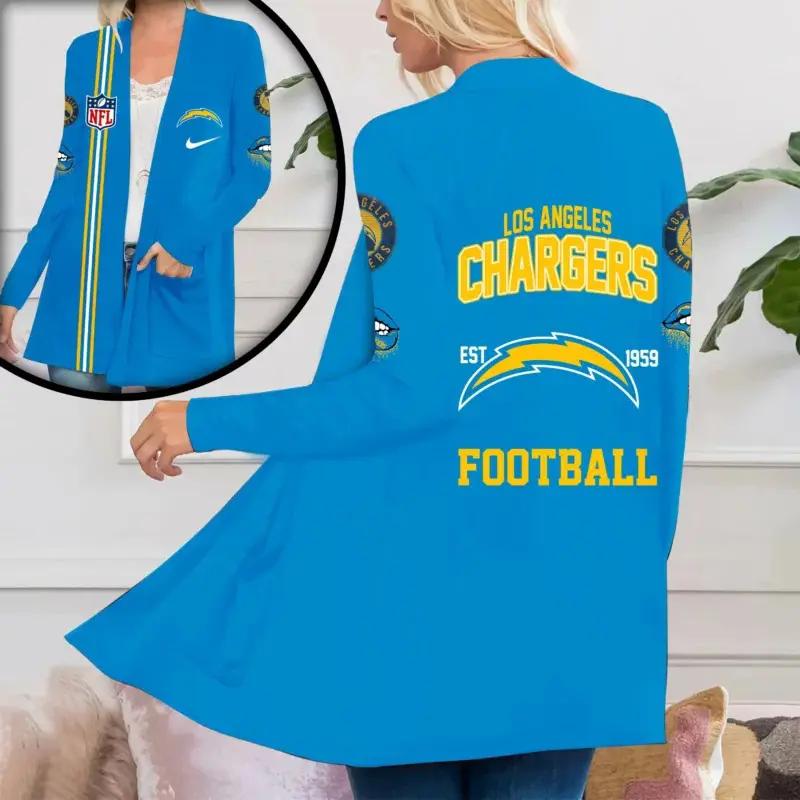 Los Angeles Chargers Women Patch Pocket Cardigan BT104