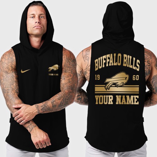 Buffalo Bills Men Workout Hooded Tank Top AZMGSH036