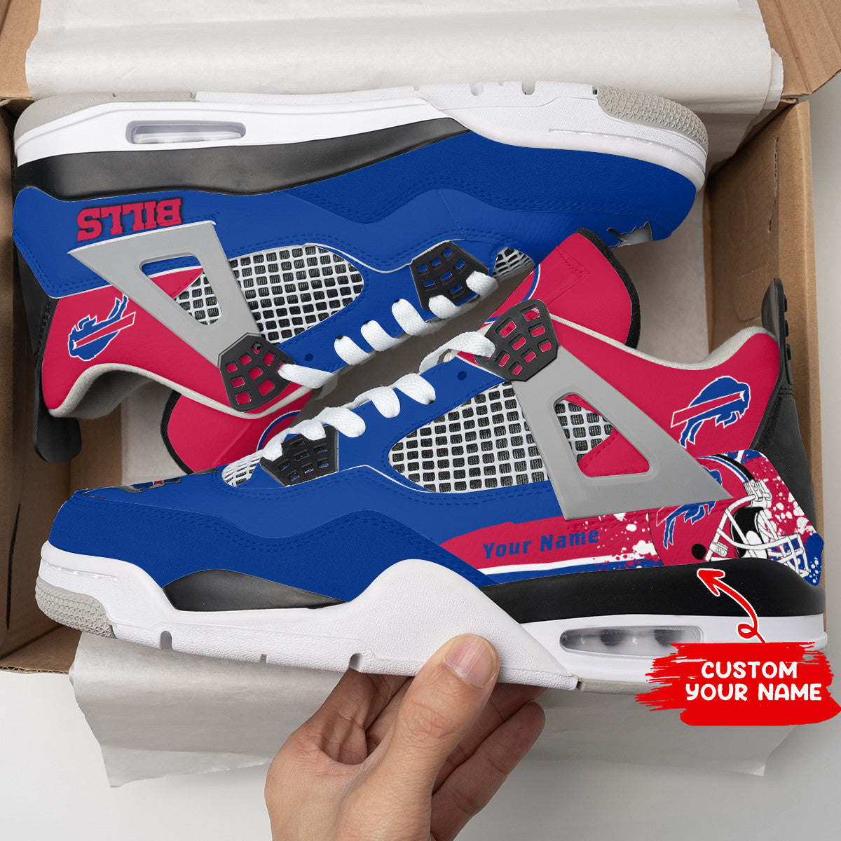 Buffalo Bills Personalized AJ4 Sneaker BG115