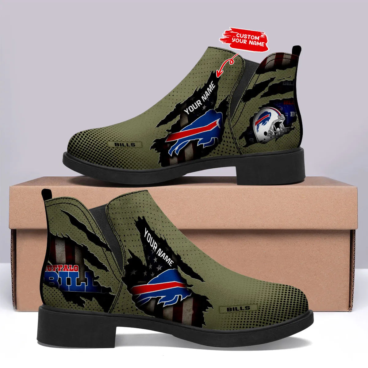 Buffalo Bills Personalized Comfort & Fashion Short Boots BG63
