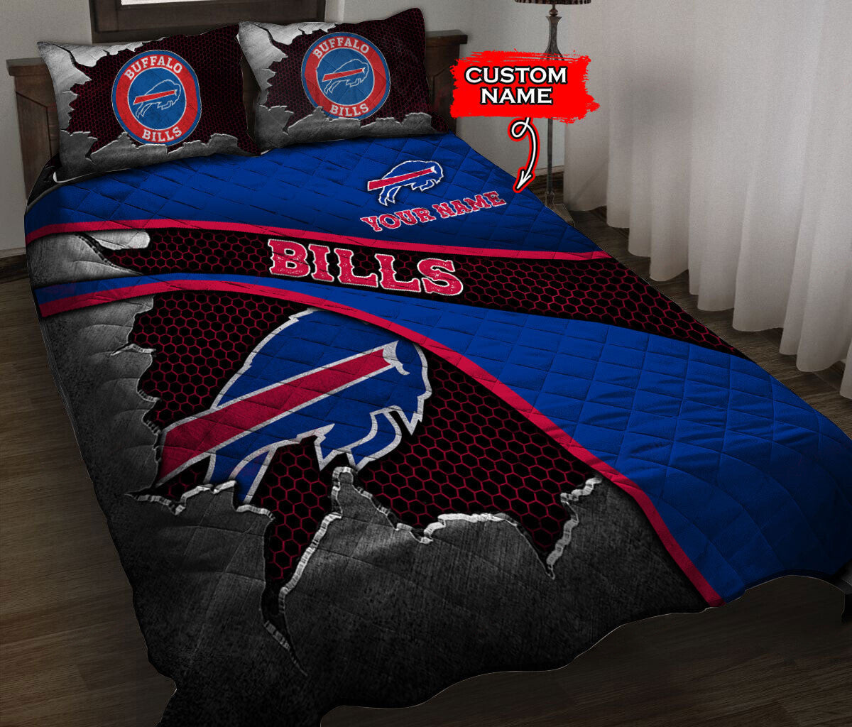Buffalo Bills Personalized Quilt Set BG119