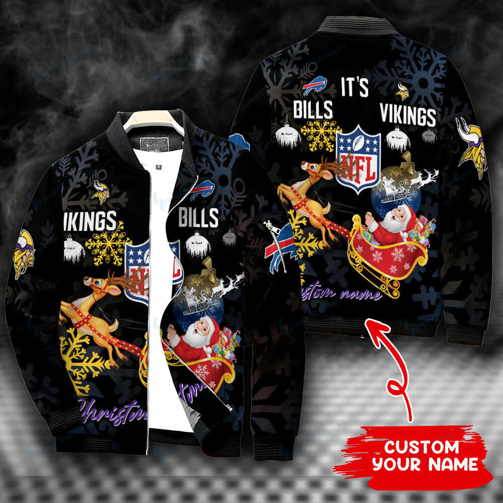 Buffalo Bills vs Minnesota Vikings Personalized Bomber Jacket BG458
