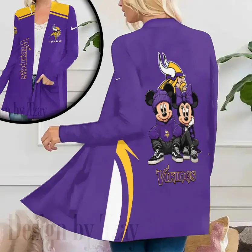 Minnesota Vikings Women Patch Pocket Cardigan BT129