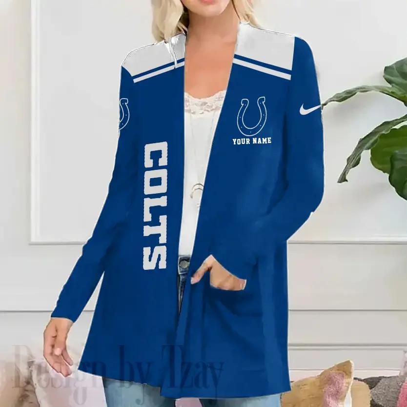 Indianapolis Colts Women Patch Pocket Cardigan BT086