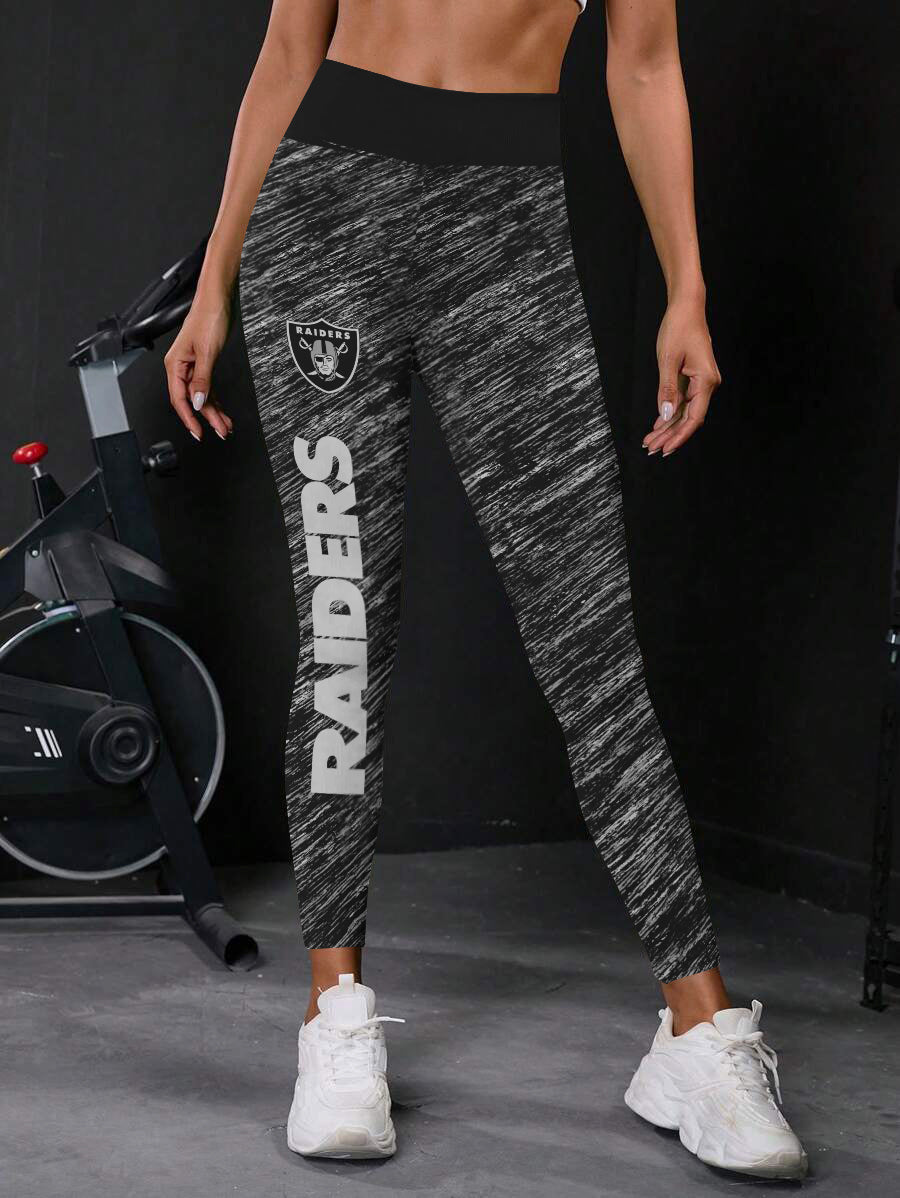 Las Vegas Raiders High Waist Push Up Printed Leggings (1)