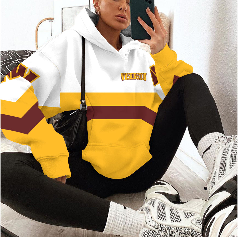 Washington Commanders Printed Hooded Pocket Pullover Hoodie AZBTPH000016