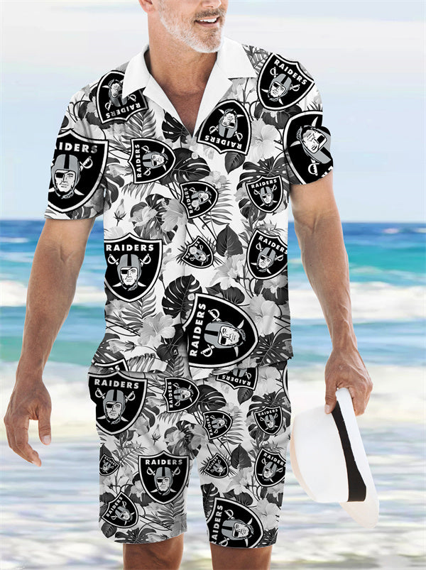 Las Vegas Raiders Combo Hawaiian Shirt and Shorts AZBTHWSS000072