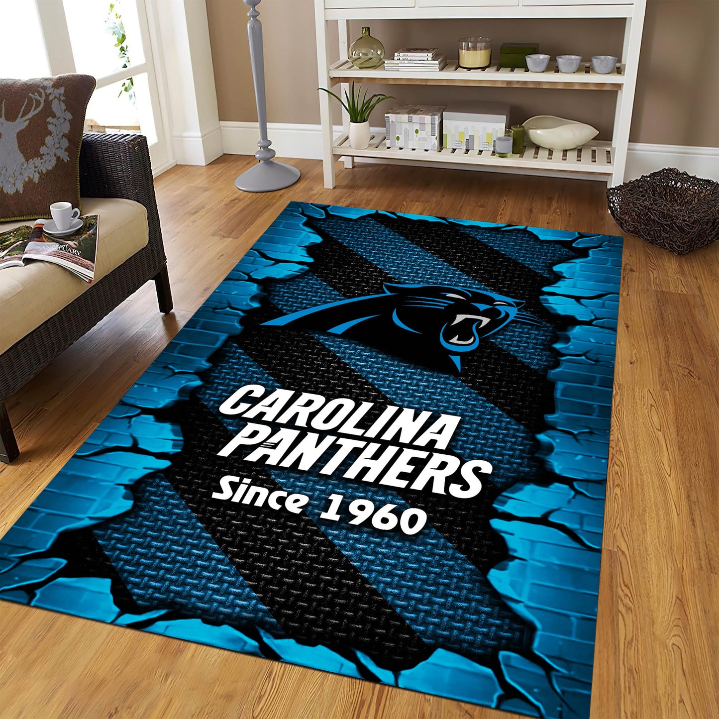 Carolina Panthers Rectangle Rug BGRERUG126