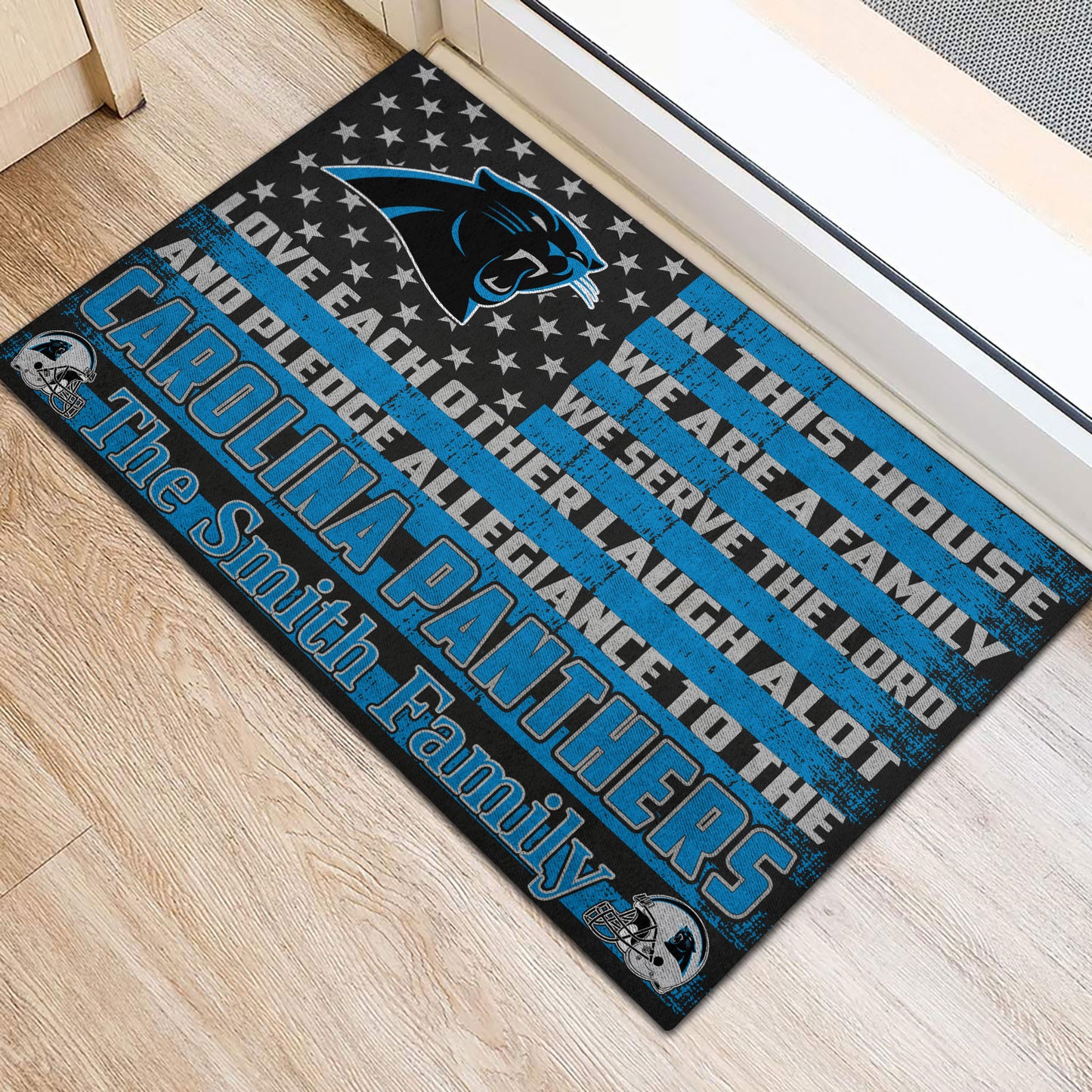 Carolina Panthers Personalized Doormat BG288