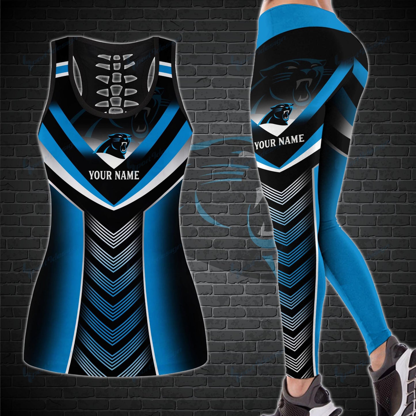 Carolina Panthers Personalized Leggings And Tank Top BG05