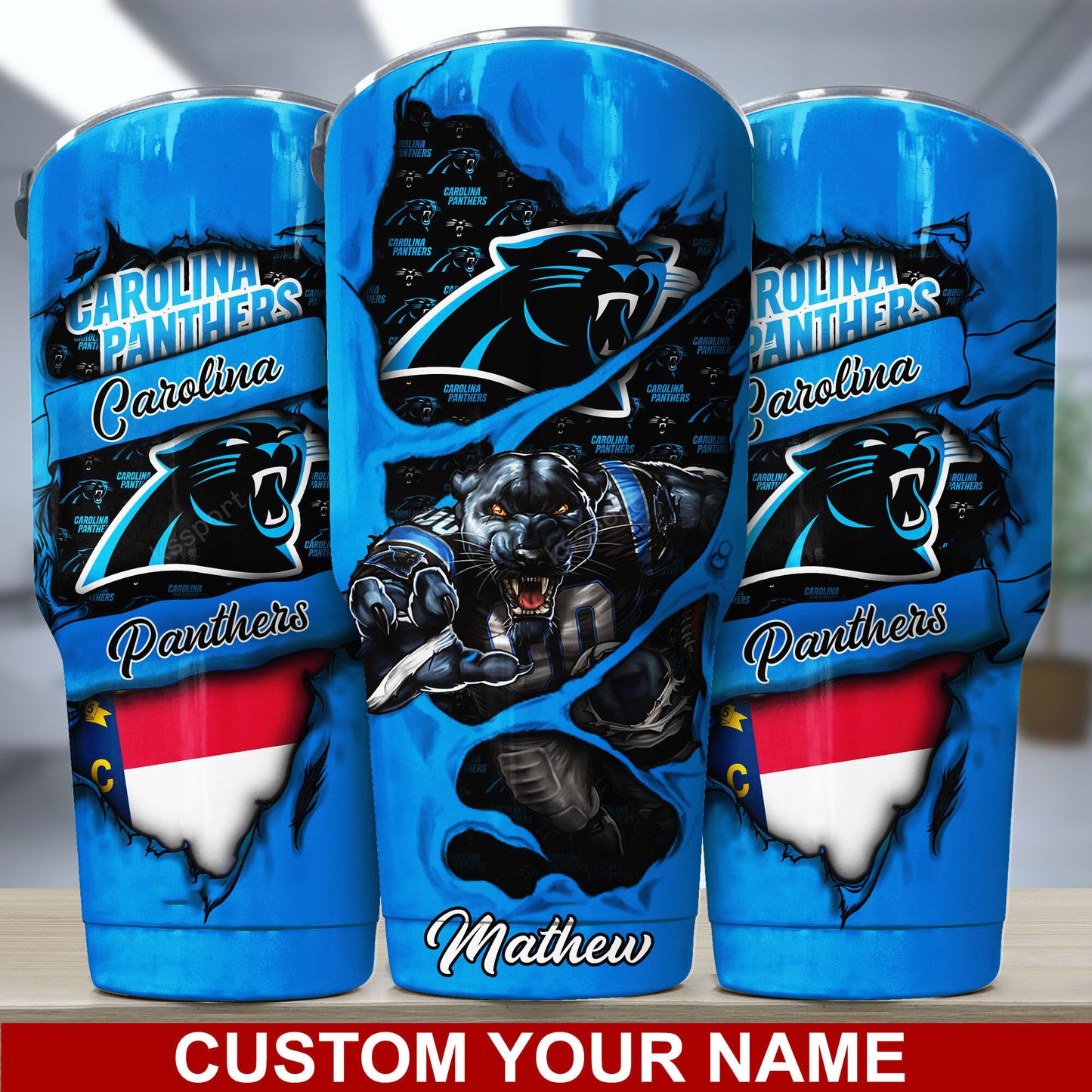 Carolina Panthers Personalized Tumbler BG225