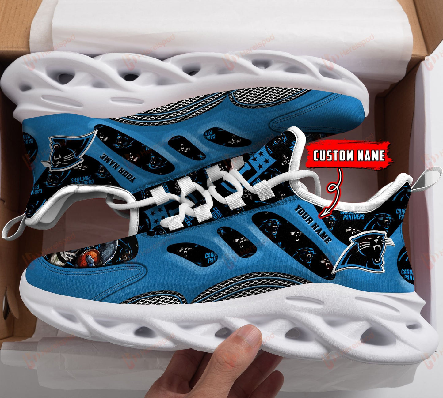 Carolina Panthers Personalized Yezy Running Sneakers 215