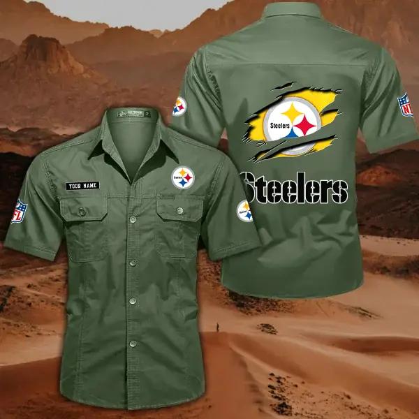 Pittsburgh Steelers Men’s Short Sleeve Cargo Shirts New 2025 AZBT2DCGS000032