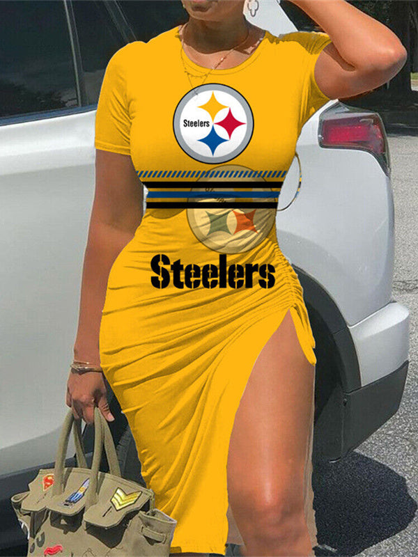 Pittsburgh Steelers Slit Bodycon Dress AZBTSBD000071