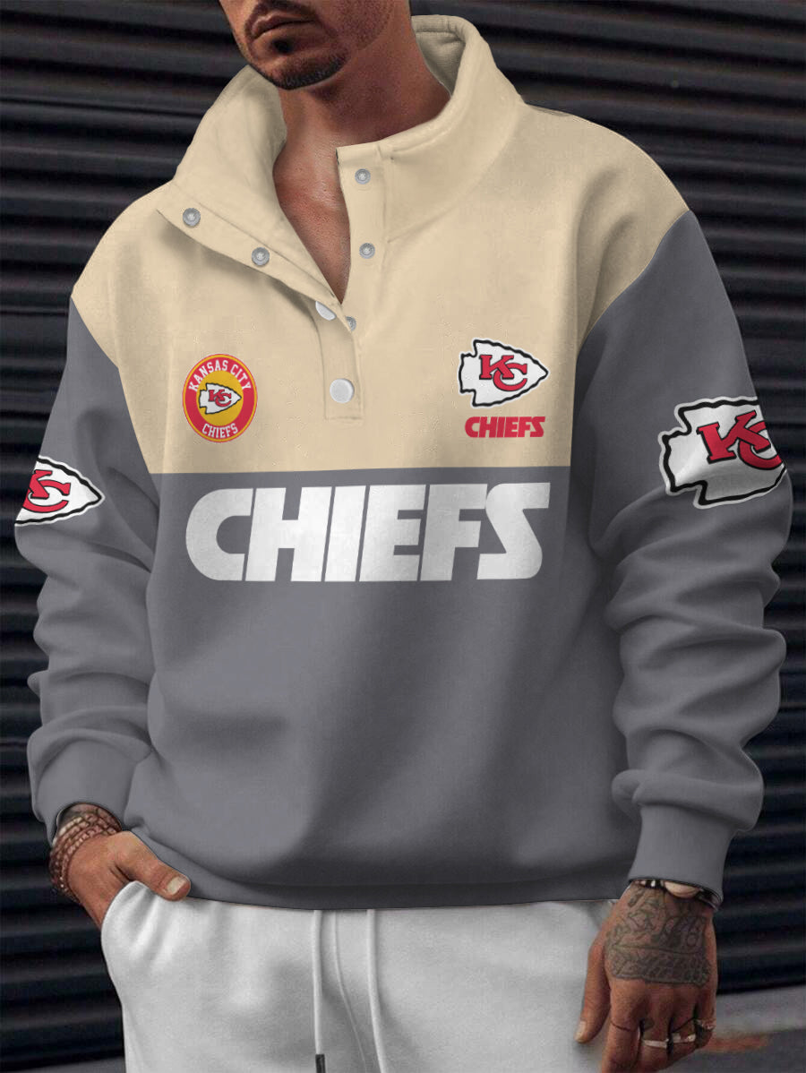 Kansas City Chiefs Casual Colorful Stand Collar Sweatshirt AZBTSCSW000627