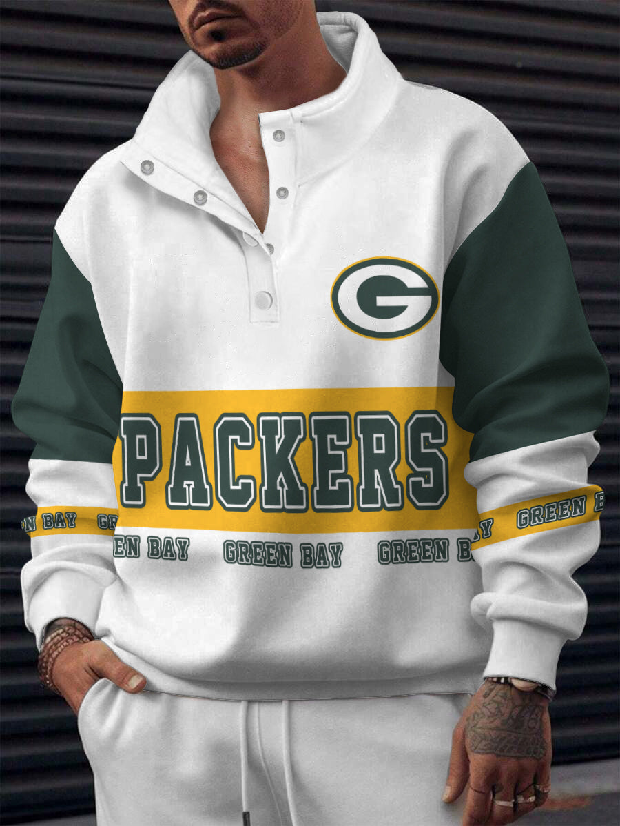 Green Bay Packers Casual Colorful Stand Collar Sweatshirt AZBTSCSW000626