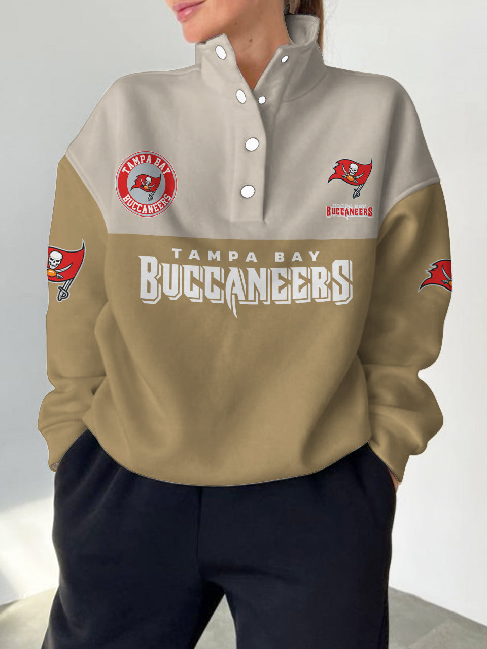 Tampa Bay Buccaneers Casual Colorful Stand Collar Sweatshirt AZBTSCSW000490